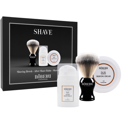 Noberu Shave: Shaving Brush, Cream & After Shave Balm (50 + 75 ml)